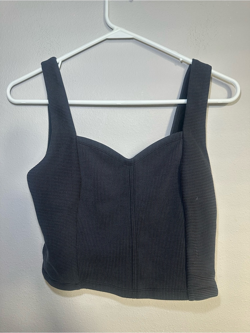 lululemon athletica Black Ribbed Sweetheart Crop Tank
